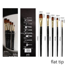 Load image into Gallery viewer, 5Pcs/6pcs Artist Paint Brush Set High Quality Nylon Hair Wood Black Handle Watercolor Acrylic Oil Brush Painting Art Supplies