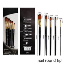 Load image into Gallery viewer, 5Pcs/6pcs Artist Paint Brush Set High Quality Nylon Hair Wood Black Handle Watercolor Acrylic Oil Brush Painting Art Supplies