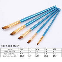 Load image into Gallery viewer, 5Pcs/6pcs Artist Paint Brush Set High Quality Nylon Hair Wood Black Handle Watercolor Acrylic Oil Brush Painting Art Supplies