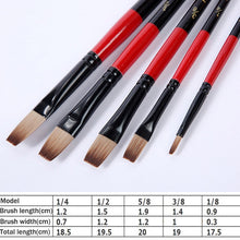 Load image into Gallery viewer, 5Pcs/6pcs Artist Paint Brush Set High Quality Nylon Hair Wood Black Handle Watercolor Acrylic Oil Brush Painting Art Supplies