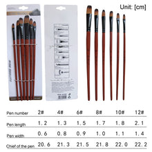 Load image into Gallery viewer, 5Pcs/6pcs Artist Paint Brush Set High Quality Nylon Hair Wood Black Handle Watercolor Acrylic Oil Brush Painting Art Supplies