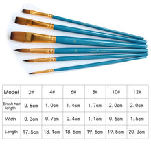 Load image into Gallery viewer, 5Pcs/6pcs Artist Paint Brush Set High Quality Nylon Hair Wood Black Handle Watercolor Acrylic Oil Brush Painting Art Supplies
